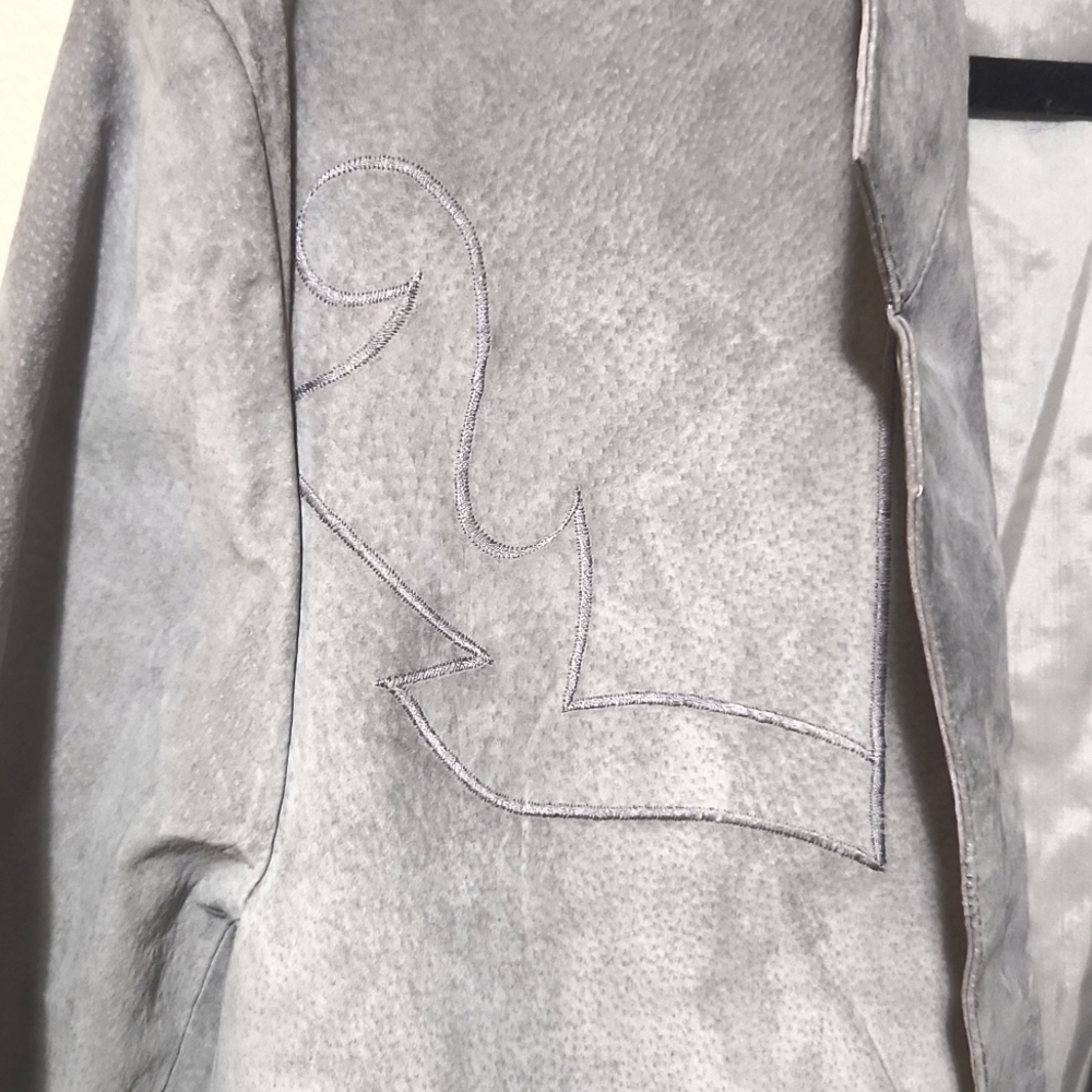 Pioneer Wear Vintage 70's 100% Suede Boar Skin Gray Blazer Jacket EUC Size 42L - Picture 11 of 16